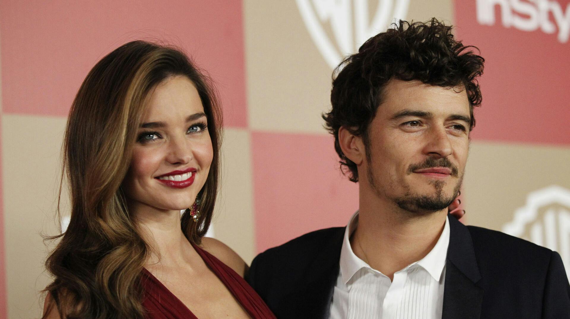 Actor Orlando Bloom (R) and model Mir