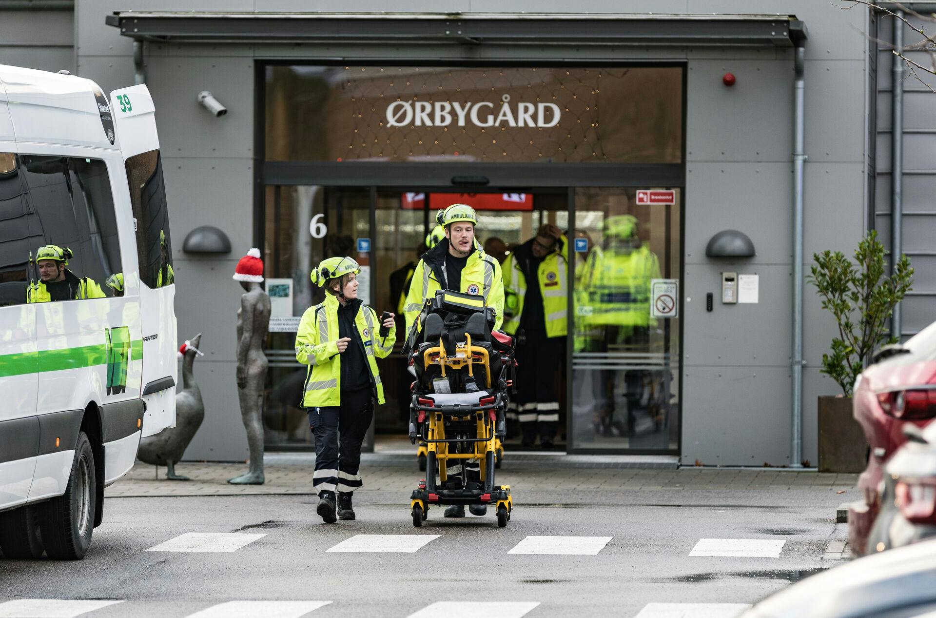 Den første brand blev påsat her på plejehjemmet Ørbygård, mens et supermarked senere blev ramt af en brand i samme område.