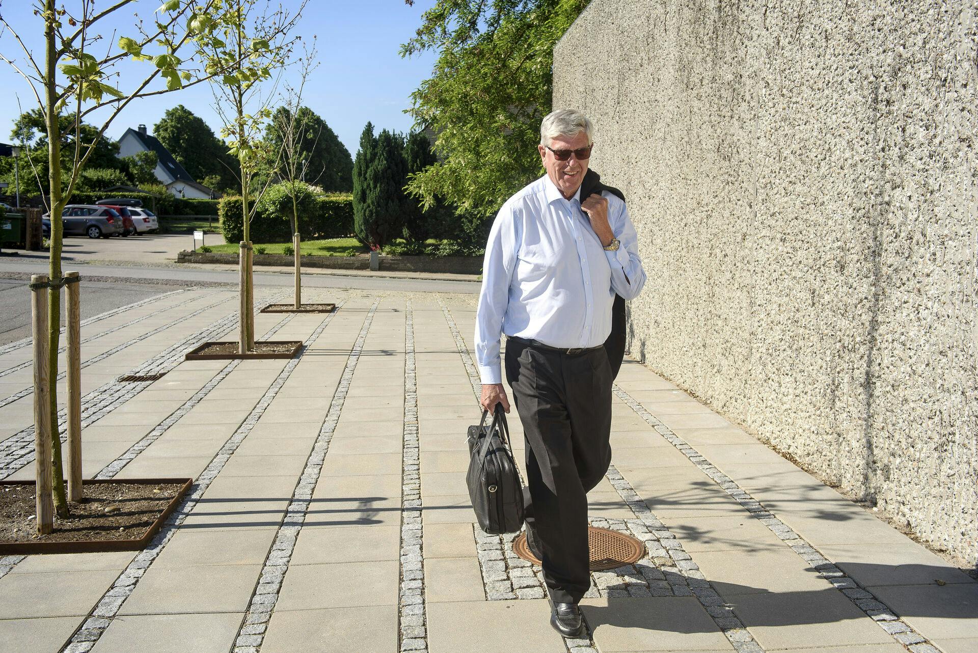 Niels Valentin Hansen ses her i 2017, da han ankom til sagen i Østre Landsret. Her vandt han, men i Højesteret blev han efterfølgende dømt til at betale en millionstor erstatning efter krakket i Roskilde Bank.