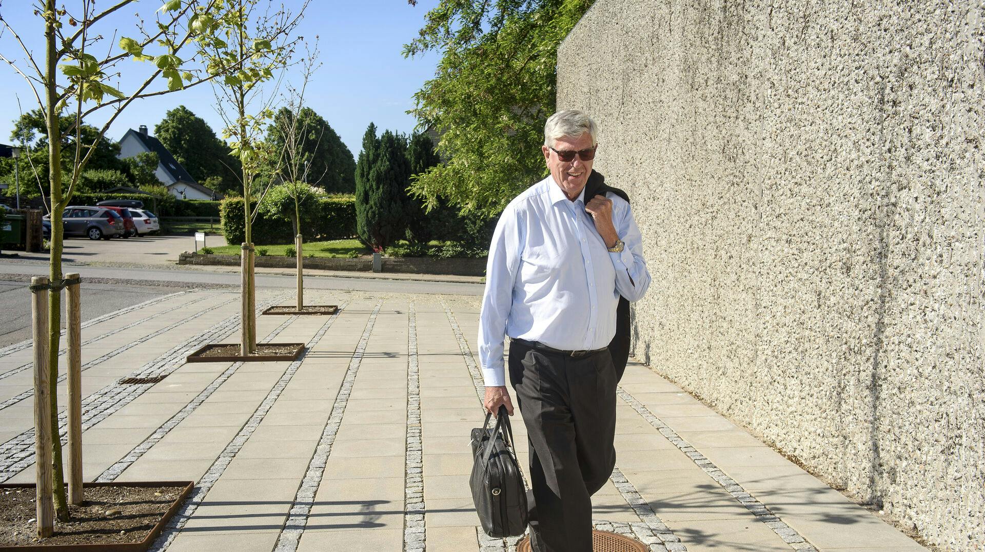 Niels Valentin Hansen ses her i 2017, da han ankom til sagen i Østre Landsret. Her vandt han, men i Højesteret blev han efterfølgende dømt til at betale en millionstor erstatning efter krakket i Roskilde Bank.