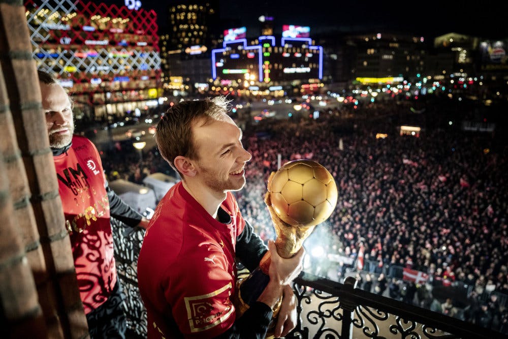 Mathias Gidsel var i starten af februar med til at gøre håndboldlandsholdet til verdensmester for fjerde gang i træk. - Foto: Mads Claus Rasmussen/Ritzau Scanpix