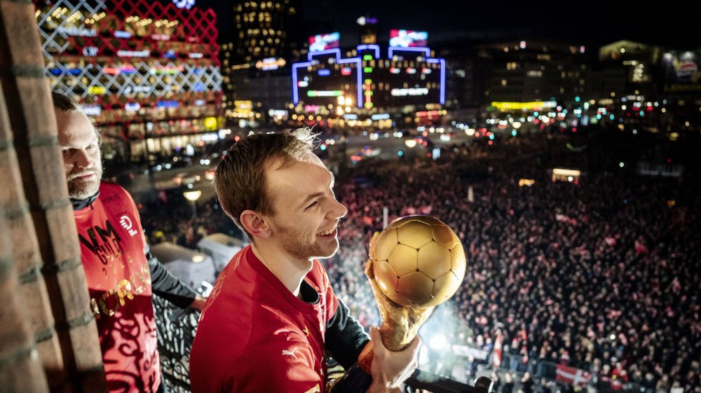 Mathias Gidsel var i starten af februar med til at gøre håndboldlandsholdet til verdensmester for fjerde gang i træk. - Foto: Mads Claus Rasmussen/Ritzau Scanpix