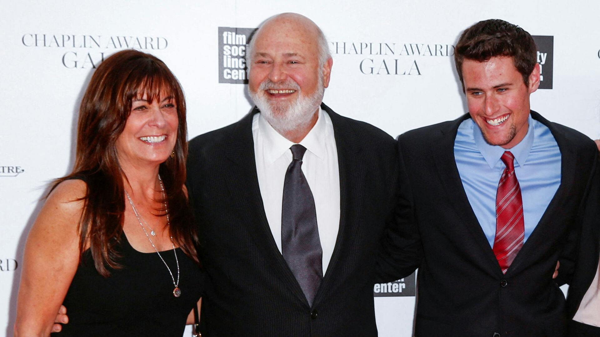 Honoree Rob Reiner arrives with his wife Michele, and son Nick at the 41st Annual Chaplin Award Gala in New York City, U.S. April 28, 2014. REUTERS/Lucas Jackson
