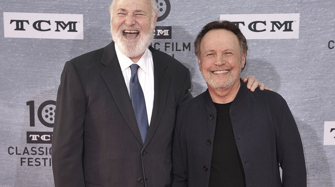 Rob Reiner, left, and Billy Crystal attend the 2019 TCM Classic Film Festival opening night gala "When Harry Met Sally" at TCL Chinese Theatre on Thursday, April 11, 2019, in Los Angeles. (Photo by Richard Shotwell/Invision/AP)