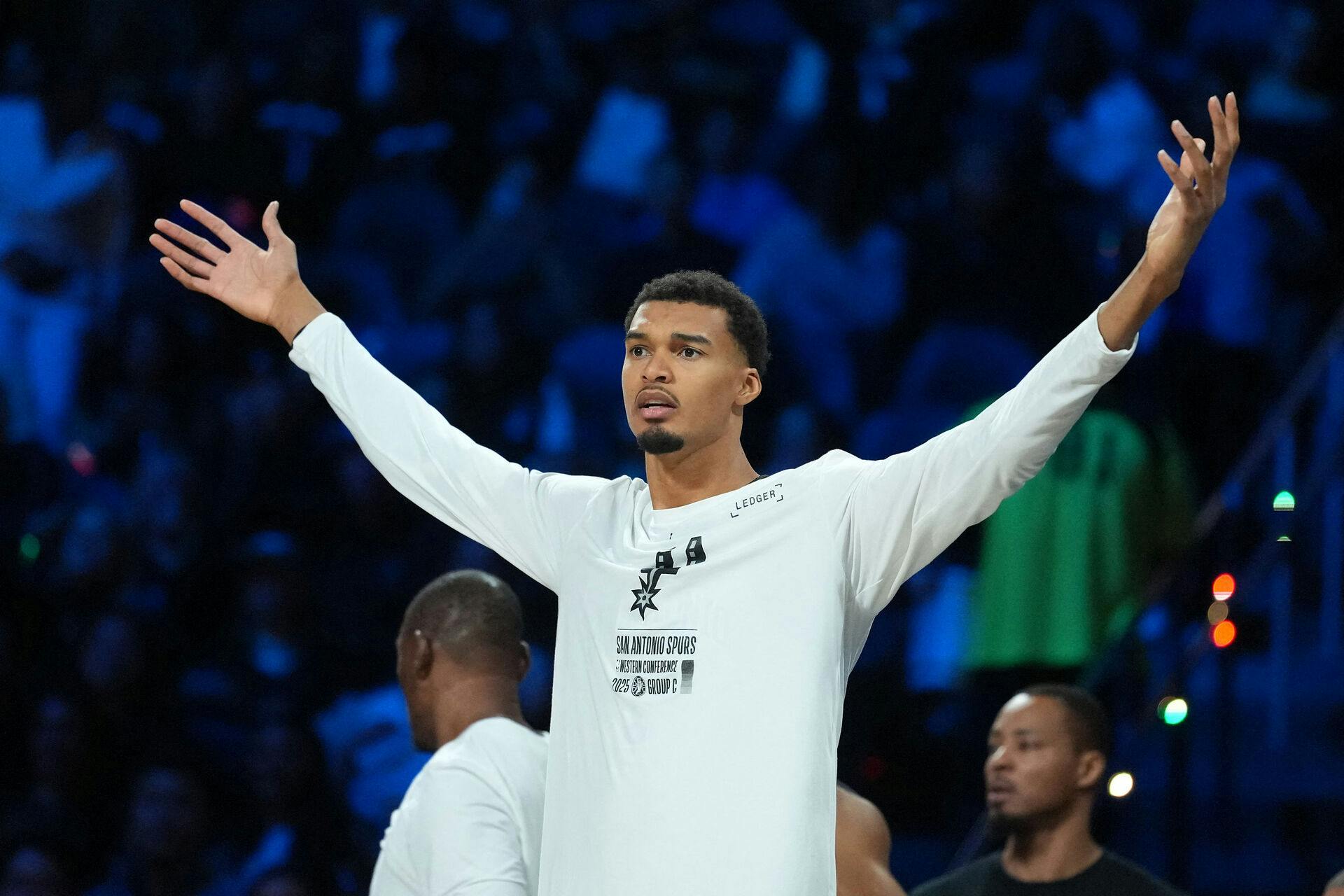 Victor Wembanyama var tydelig rørt efter kampen.&nbsp;