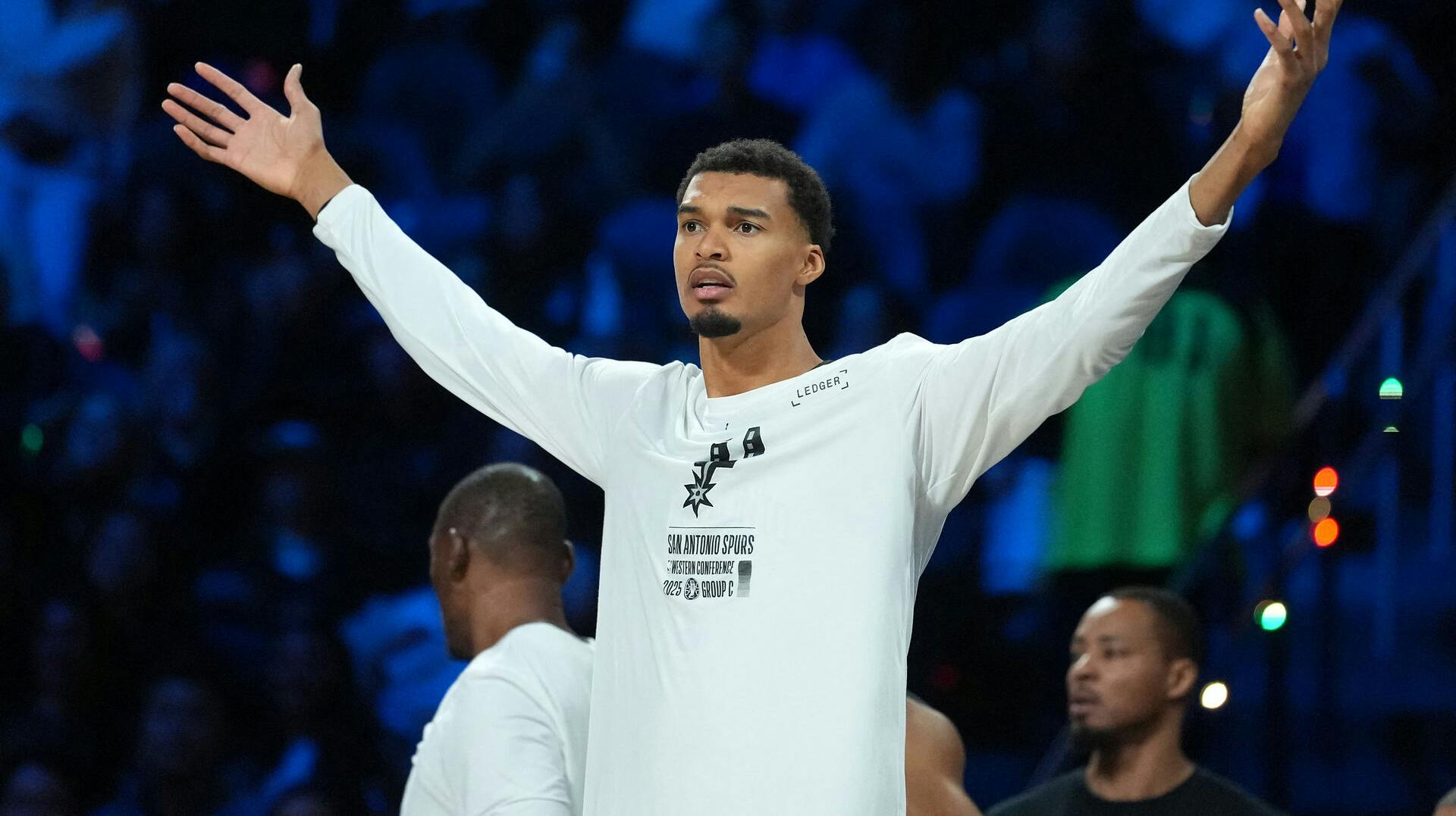 Victor Wembanyama var tydelig rørt efter kampen. 