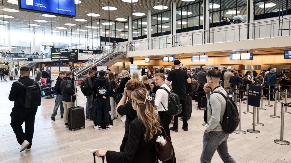 Københavns Lufthavn den 23. september, hvor ankomster og afrejser var påvirket af, at al lufttrafik var blevet lukket aftenen forinden efter observationer af droner. (Arkivfoto). - Foto: Thomas Traasdahl/Ritzau Scanpix