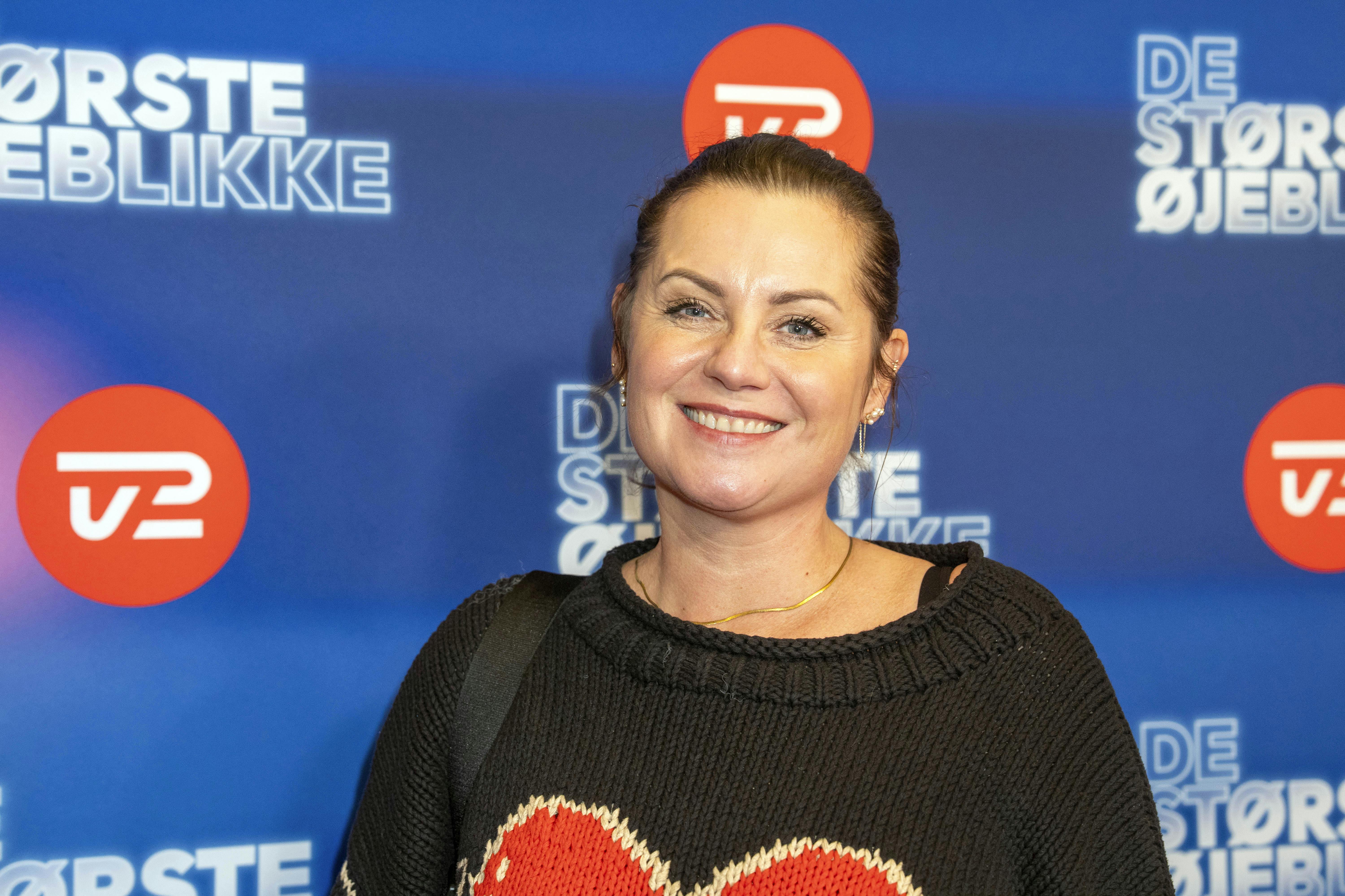 Smilet var stort hos Karen-Helene Hjorth, da hun var på den røde løber til "De største øjeblikke".