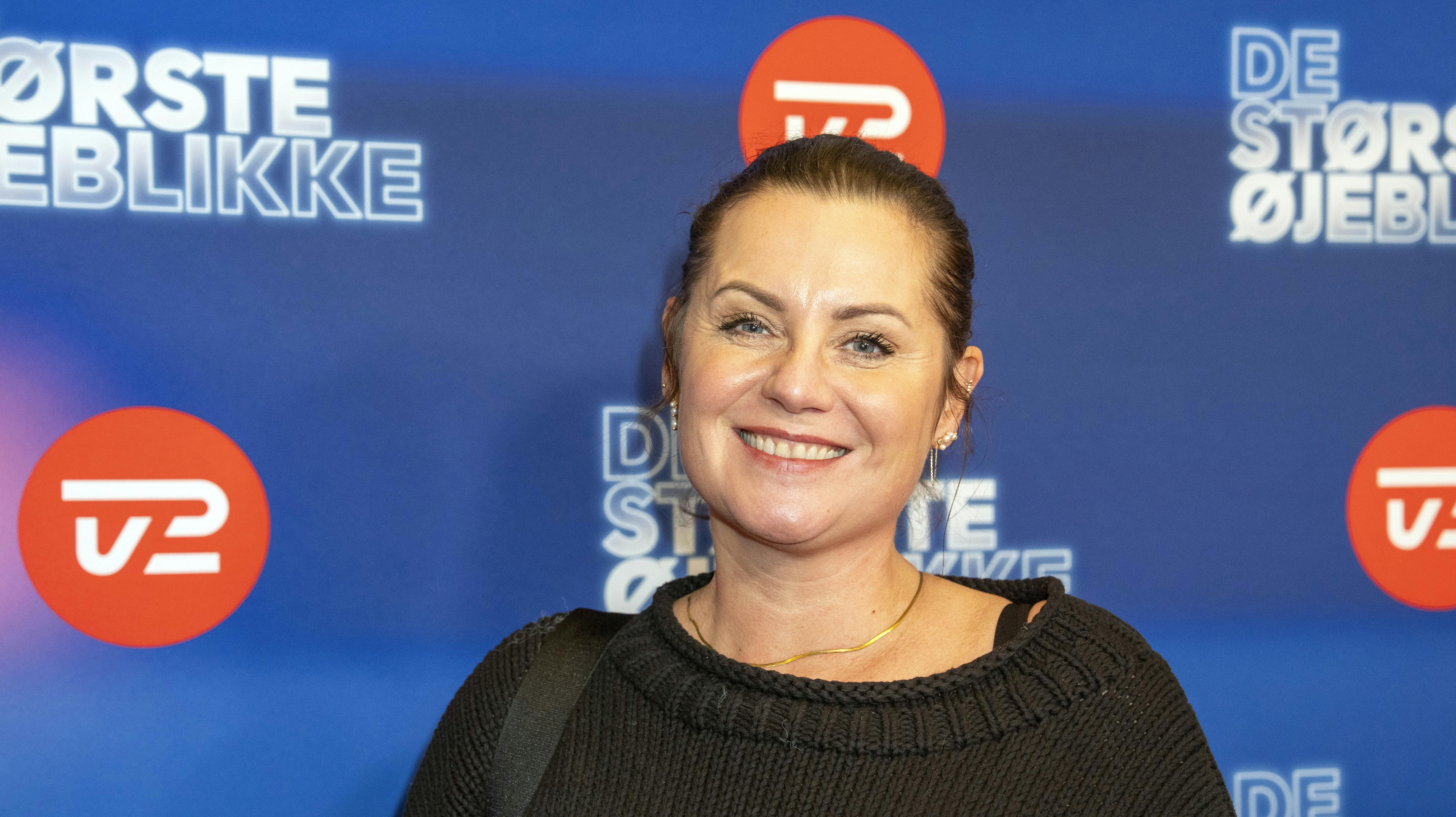 Smilet var stort hos Karen-Helene Hjorth, da hun var på den røde løber til "De største øjeblikke".