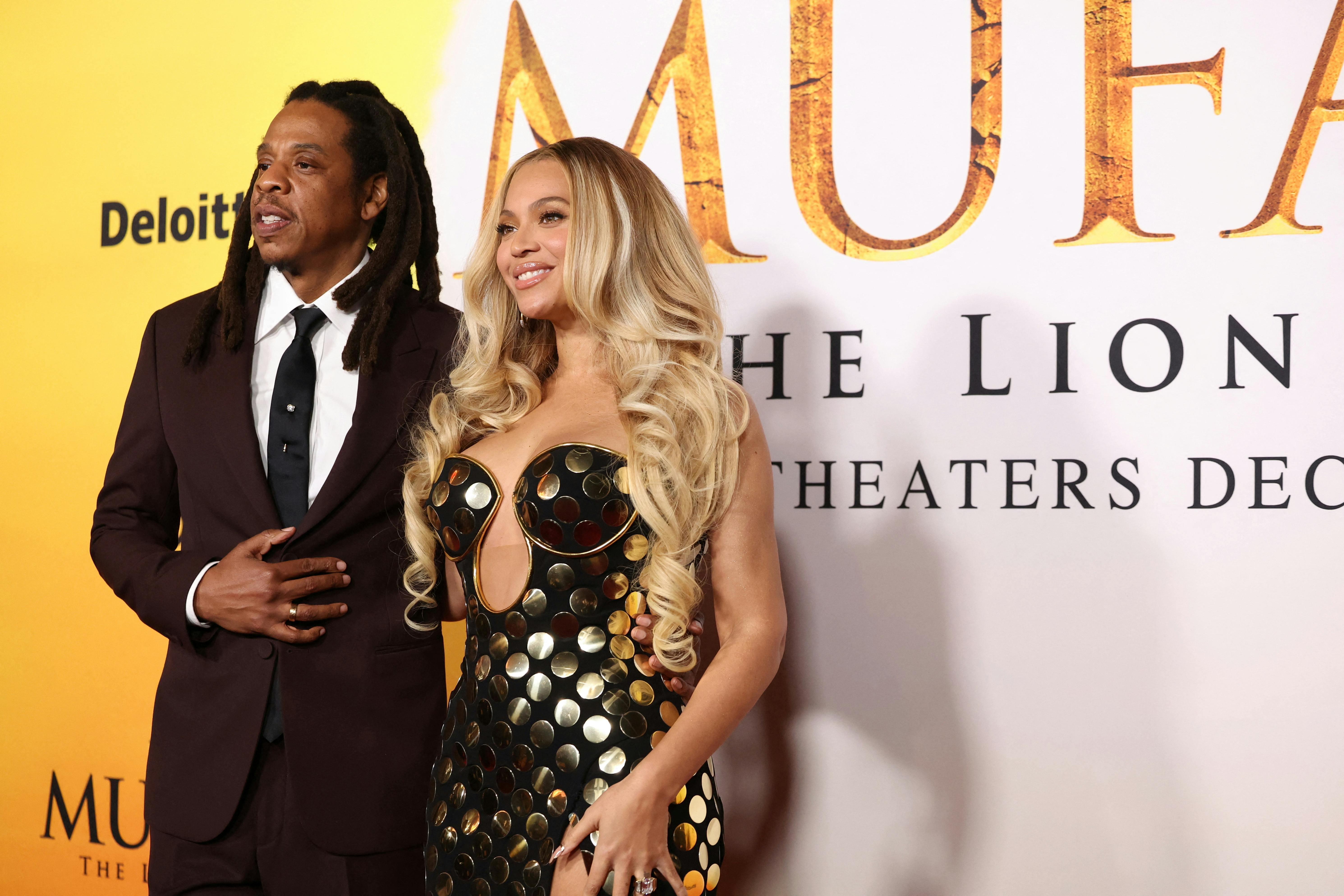 Beyonce and her husband and rapper Jay-Z attend a premiere for the film ''Mufasa: The Lion King'' in Los Angeles, California, U.S., December 9, 2024. REUTERS/Mario Anzuoni