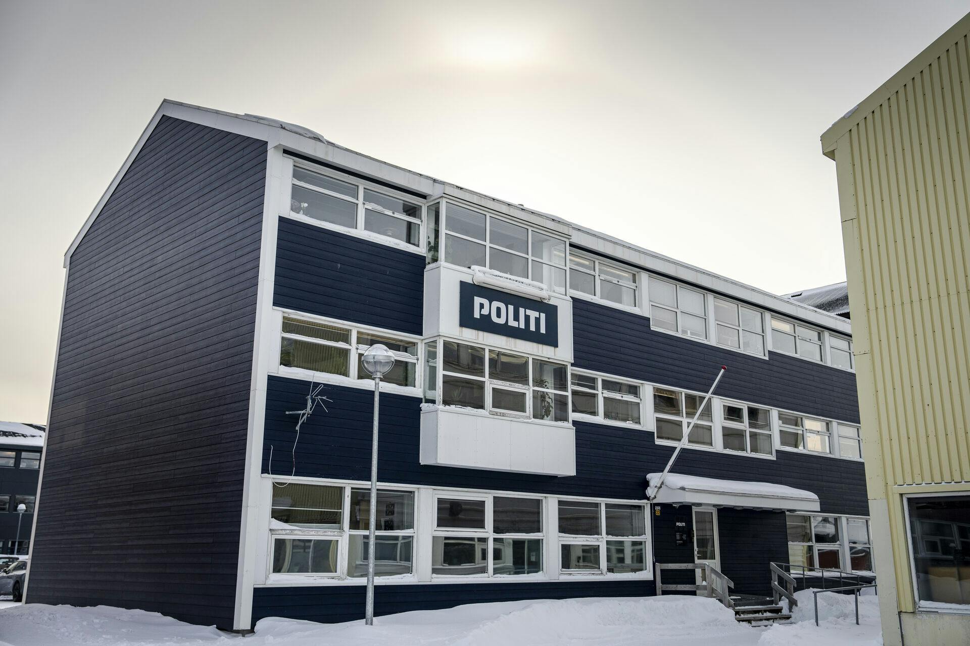 Politi i Nuuk fredag den 7. marts 2025. Grønland afholder parlamentsvalg den 11. marts.. (Foto: Mads Claus Rasmussen/Ritzau Scanpix)
