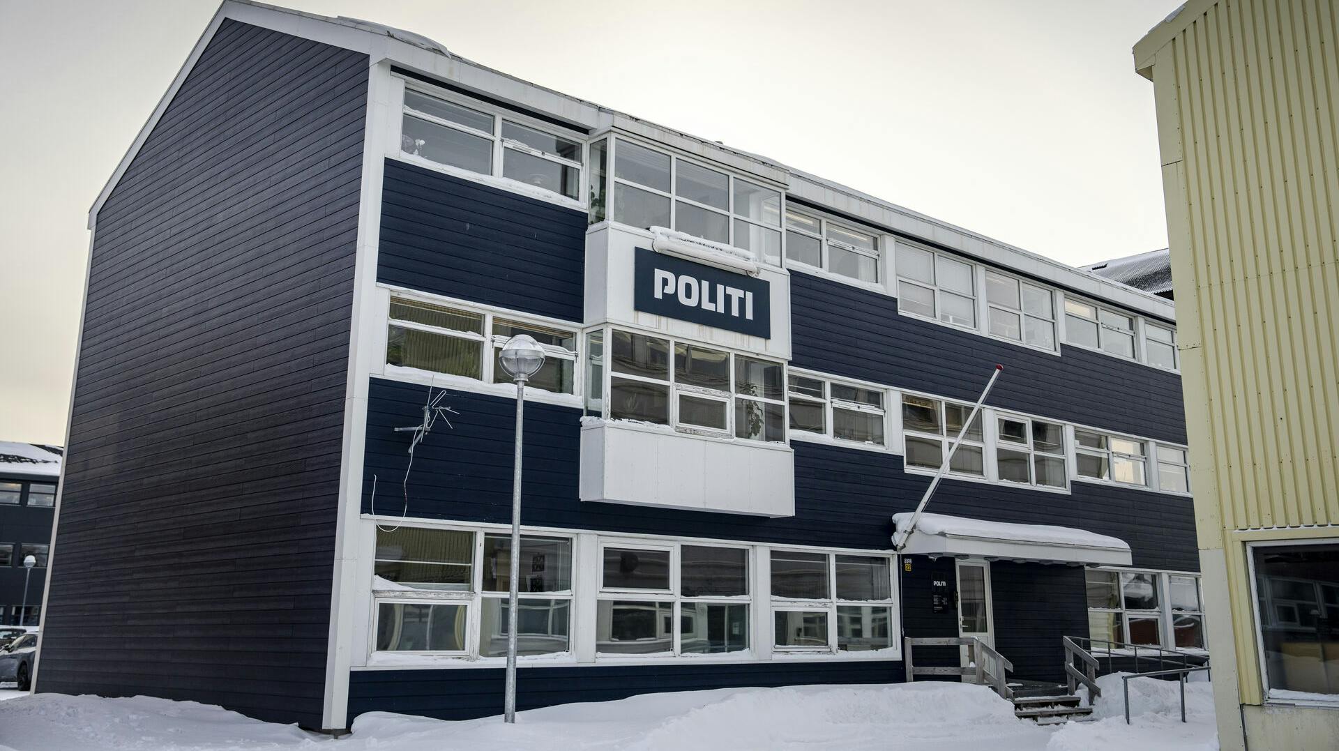 Politi i Nuuk fredag den 7. marts 2025. Grønland afholder parlamentsvalg den 11. marts.. (Foto: Mads Claus Rasmussen/Ritzau Scanpix)