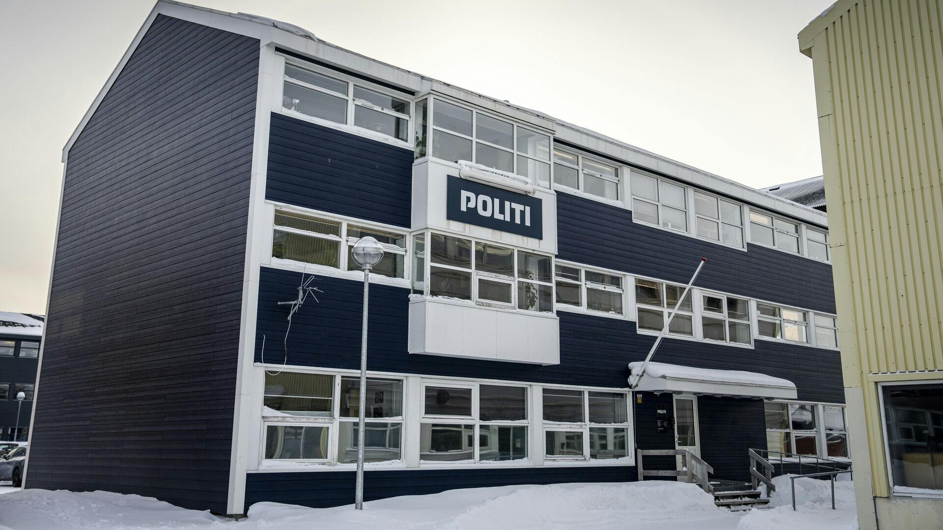 Politi i Nuuk fredag den 7. marts 2025. Grønland afholder parlamentsvalg den 11. marts.. (Foto: Mads Claus Rasmussen/Ritzau Scanpix)