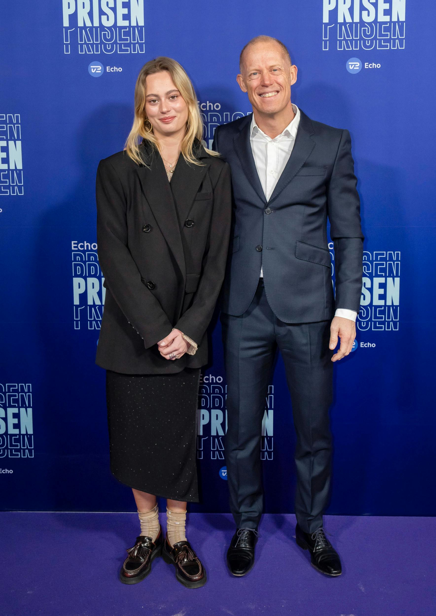 Spiegelhauer med datteren Sofie, 22, til Echoprisen i 2023.