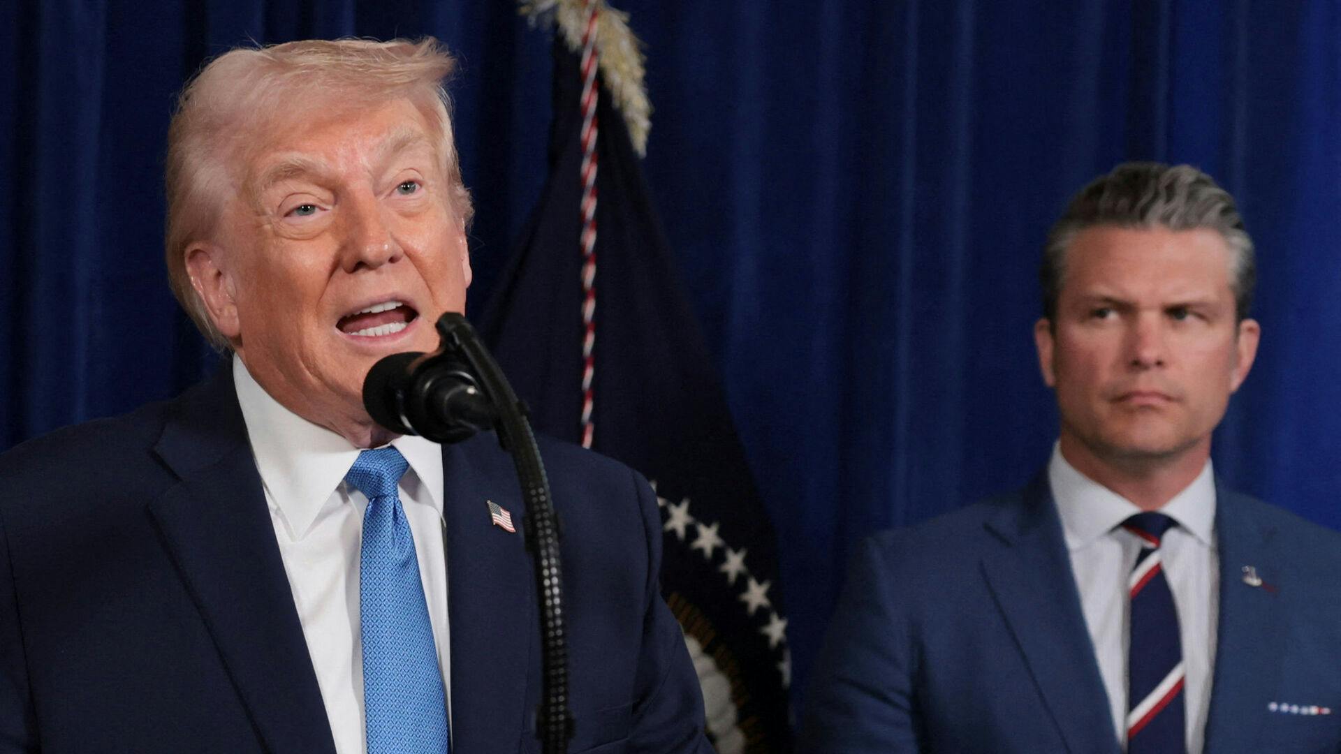 Donald Trump talte til verden på et pressemøde efter aktionen.