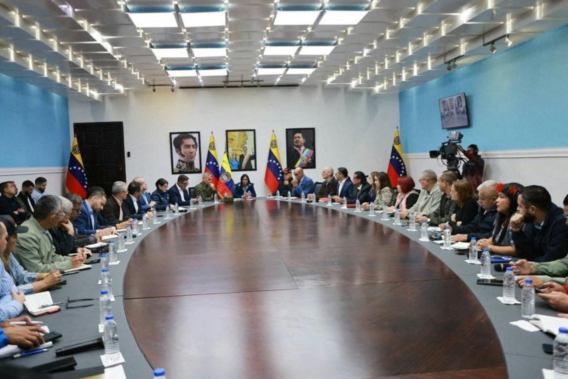 A photograph posted by Delcy Rodriguez, the acting President of Venezuela, on her Instagram account shows her attending a meeting, after the U.S. launched an attack on Venezuela, capturing its President Nicolas Maduro and his wife Cilia Flores, in a social media post released on January 4, 2026. Delcy Rodriguez via Instagram/Handout via REUTERS THIS IMAGE HAS BEEN SUPPLIED BY A THIRD PARTY.NO RESALES.NO ARCHIVES. MANDATORY CREDIT.