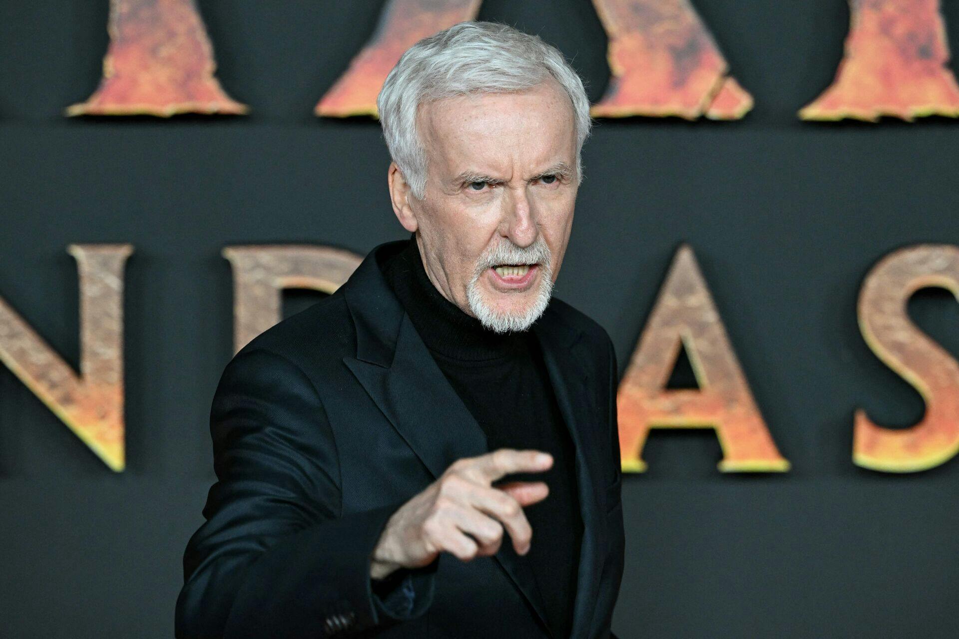 US director James Cameron poses during a photocall for the European premiere of "Avatar: Fire and Ash" at the Seine Musicale concert hall in Boulogne-Billancourt, on the outskirts of Paris on December 5, 2025. (Photo by Bertrand GUAY / AFP)