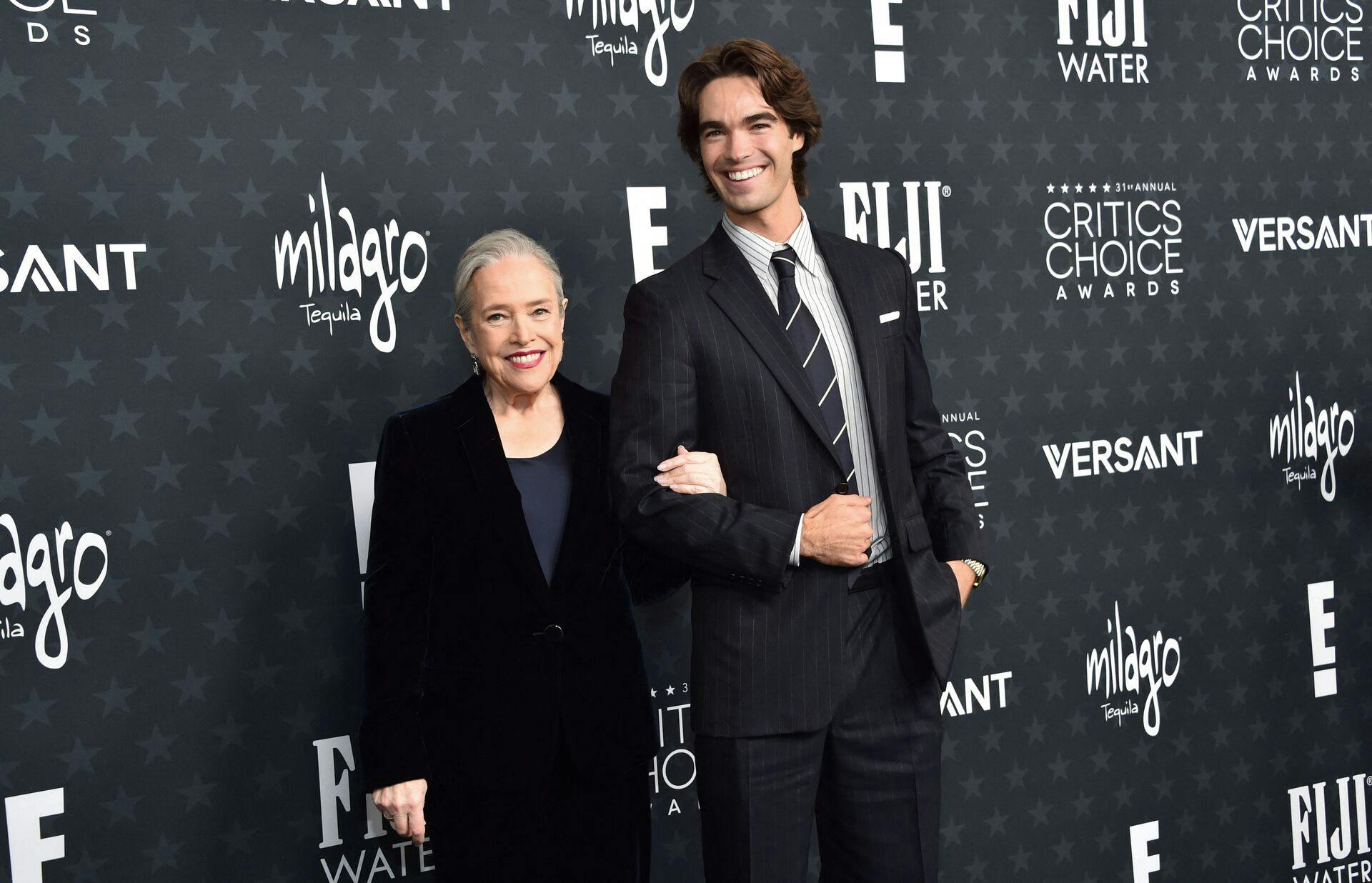 US actress Kathy Bates (L) and actor Henry Haber attend the 31st Annual Critics Choice Awards at Barker Hangar in Santa Monica, California, on January 4, 2026. (Photo by Chris DELMAS / AFP)