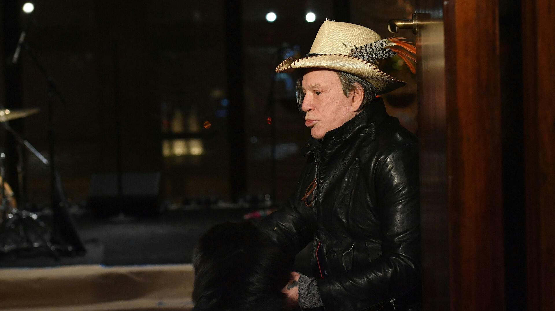 Actor Mickey Rourke poses before the Billionaire Fall/Winter 19/20 collection by Philipp Plein during New York Fashion Week on February 11, 2019 in New York City. Angela Weiss / AFP