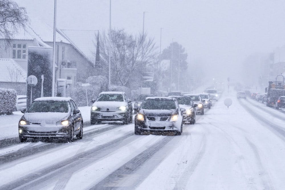 DMI har onsdag varslet snestorm i den nordlige del af Jylland. Hele Jylland vil blive påvirket af sne, mens Fyn også kan blive berørt. Sjælland, Lolland-Falster og Bornholm vil gå fri. (Arkivfoto). - Foto: Henning Bagger/Ritzau Scanpix