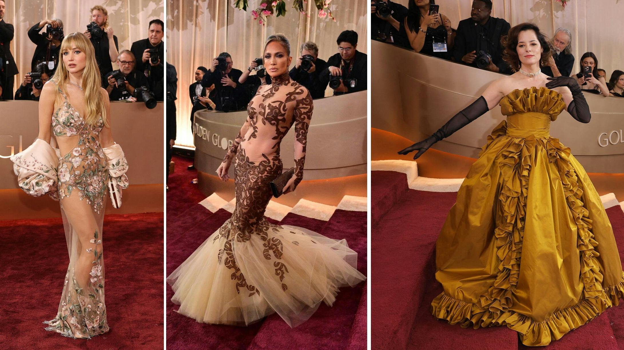 Jennifer Lawrence poses on the red carpet at the 83rd Annual Golden Globes in Beverly Hills, California, U.S., January 11, 2026. REUTERS/Daniel Cole