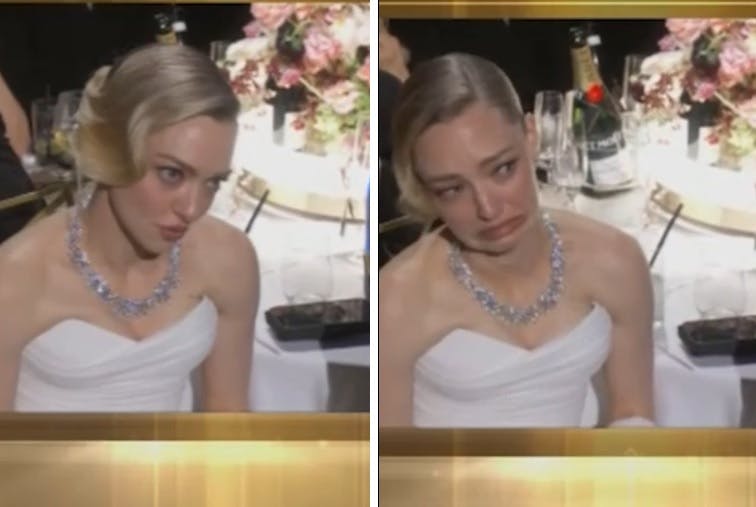 Amanda Seyfrieds ansigtsreaktioner til Golden Globes er gået viralt.
