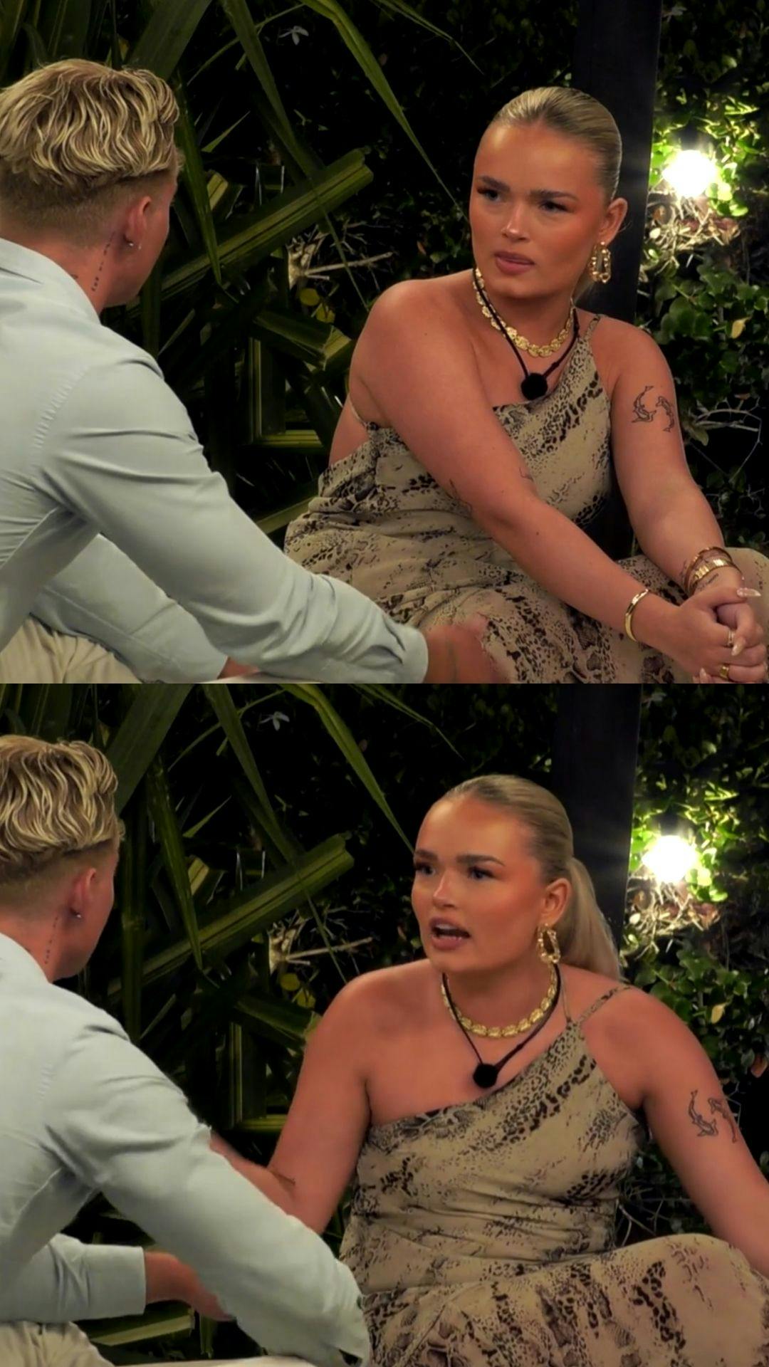 Josefine ser ud til at tænde overraskende meget af. Men det var falsk vrede.