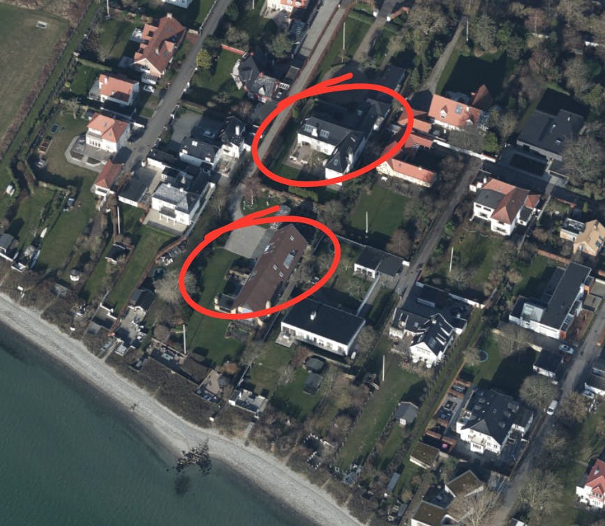 Sådan ser et boligkøb til næsten 95 millioner kroner i Aarhus ud: 45 millioner kroner for huset i baghaven og nu 49.950.000 kroner for adgang til egen strand.