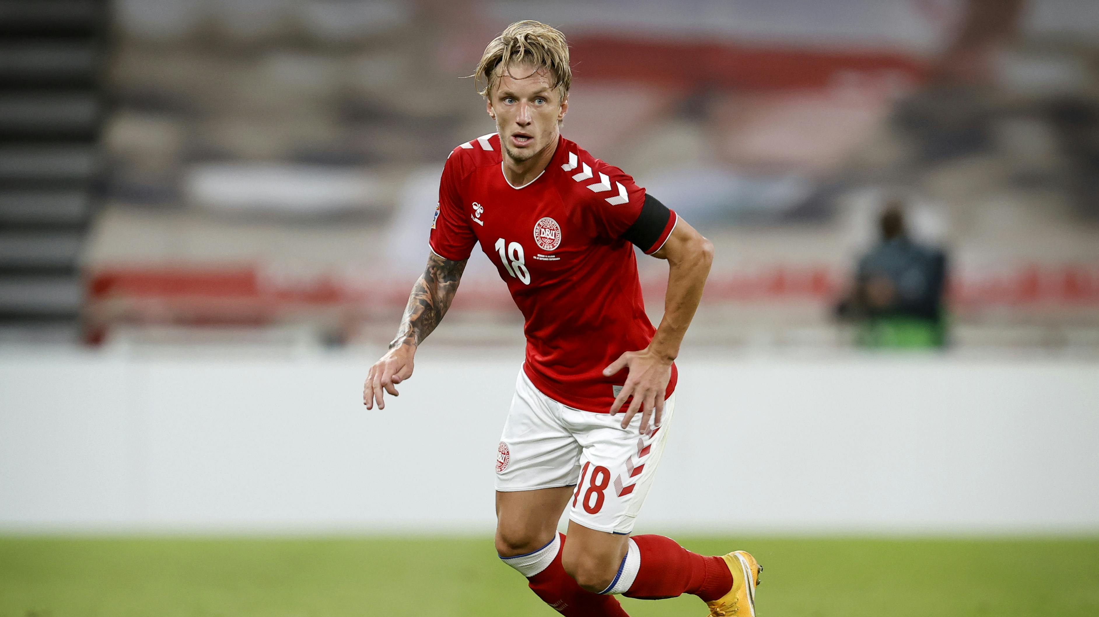 Fodboldlandskamp i Nations League i Parken: Danmark -Belgien. Daniel Wass.
