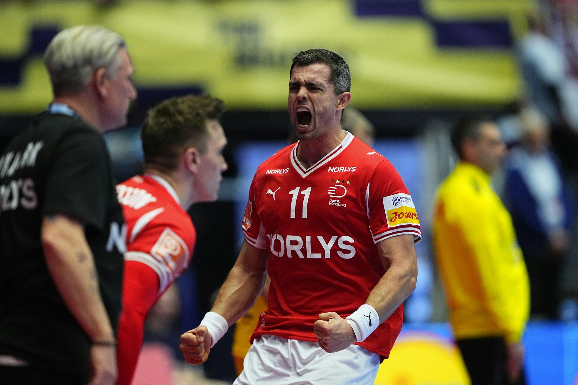 EHF Euro 2026 gruppe B herrehåndboldkampen mellem Danmark og Nordmakedonien i Jyske Bank Boxen i Herning fredag den 16. januar 2026.