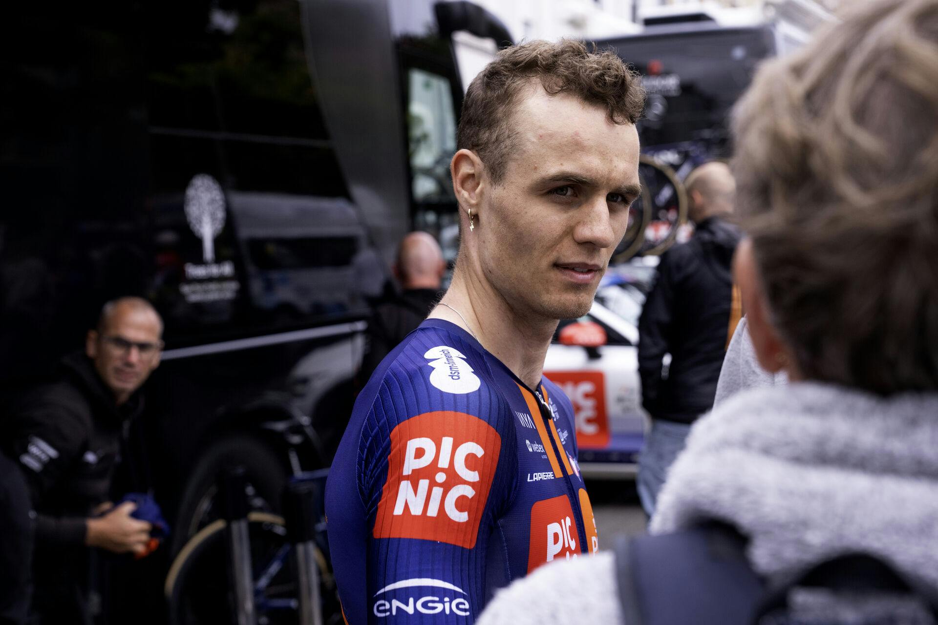 Tobias Lund Andresen, TEAM PICNIC POSTNL efter 2. etape af Tour de France fra Lauwin-Planque til Boulogne-sur-Mer, søndag den 6. juli 2025.. (Foto: Bo Amstrup/Ritzau Scanpix)