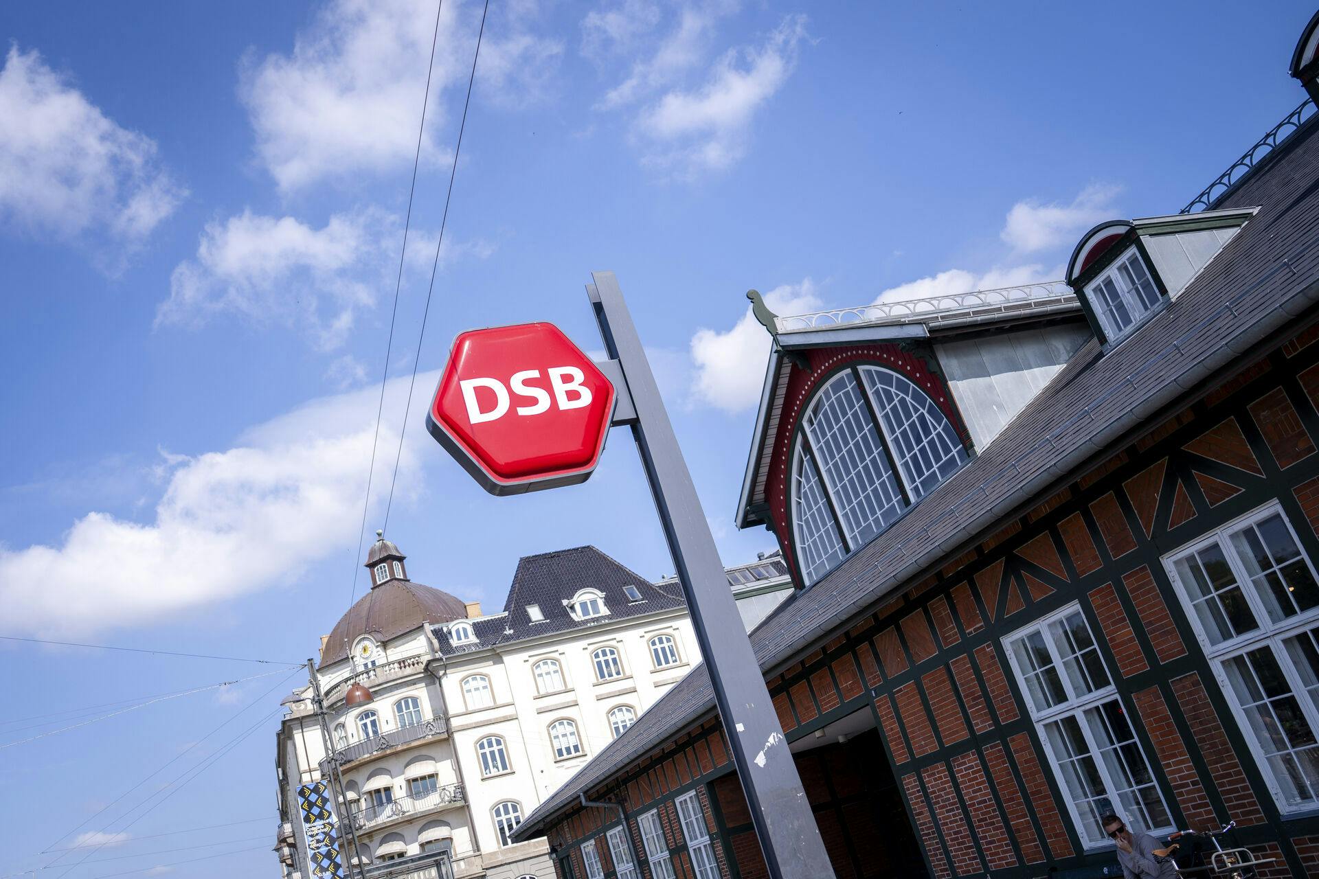 DSB skilt på Østerport Station fredag den 8. august 2025. (Foto: Sebastian Elias Uth/Scanpix 2025)