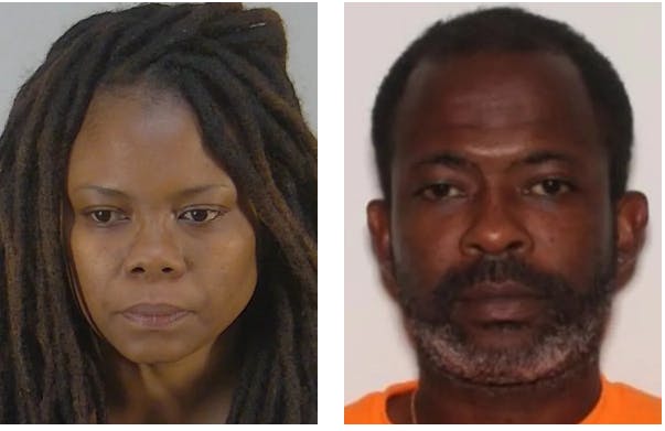Moren Kimberley Leonie Mills (tv.) er blevet idømt fængsel på livstid. Ekskæresten André Dwayne Walkers (th.) risikerer samme straf, når han senere på året skal for en dommer.