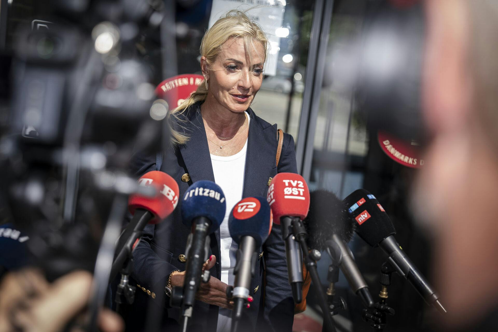 Bistandsadvokat Mai-Brit Storm Thygesen efter domsafsigelsen i Retten i Næstved i Korsør-sagen mod den nu 33-årige mand Philip Patrick West, Næstved, fredag den 28. juni 2024. Philip Patrick Westh er idømt livstid i sagen og har anket dommen.. (Foto: Mads Claus Rasmussen/Ritzau Scanpix)