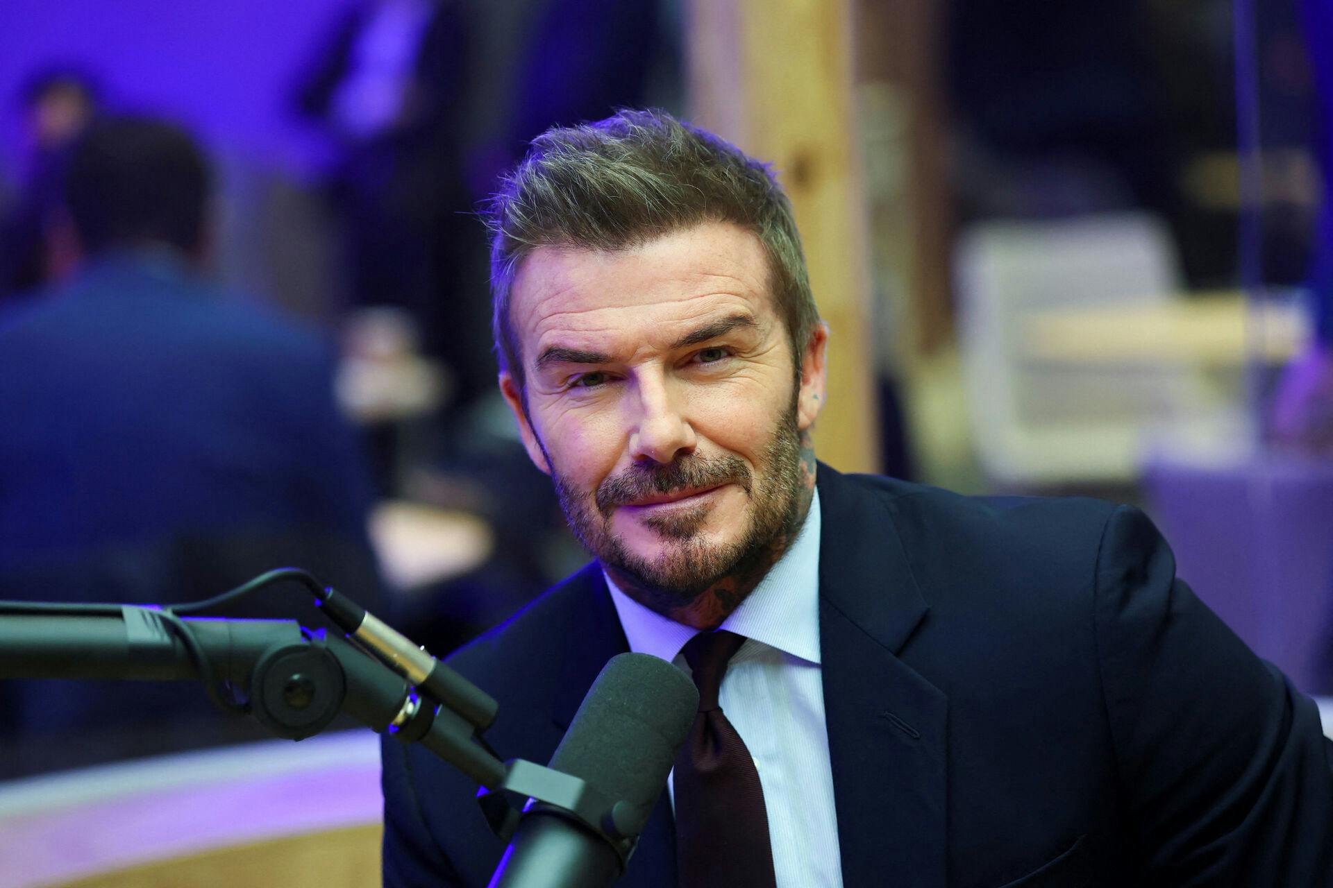 David Beckham var tirsdag på pletten for første gang siden sønnens kæmpesviner.