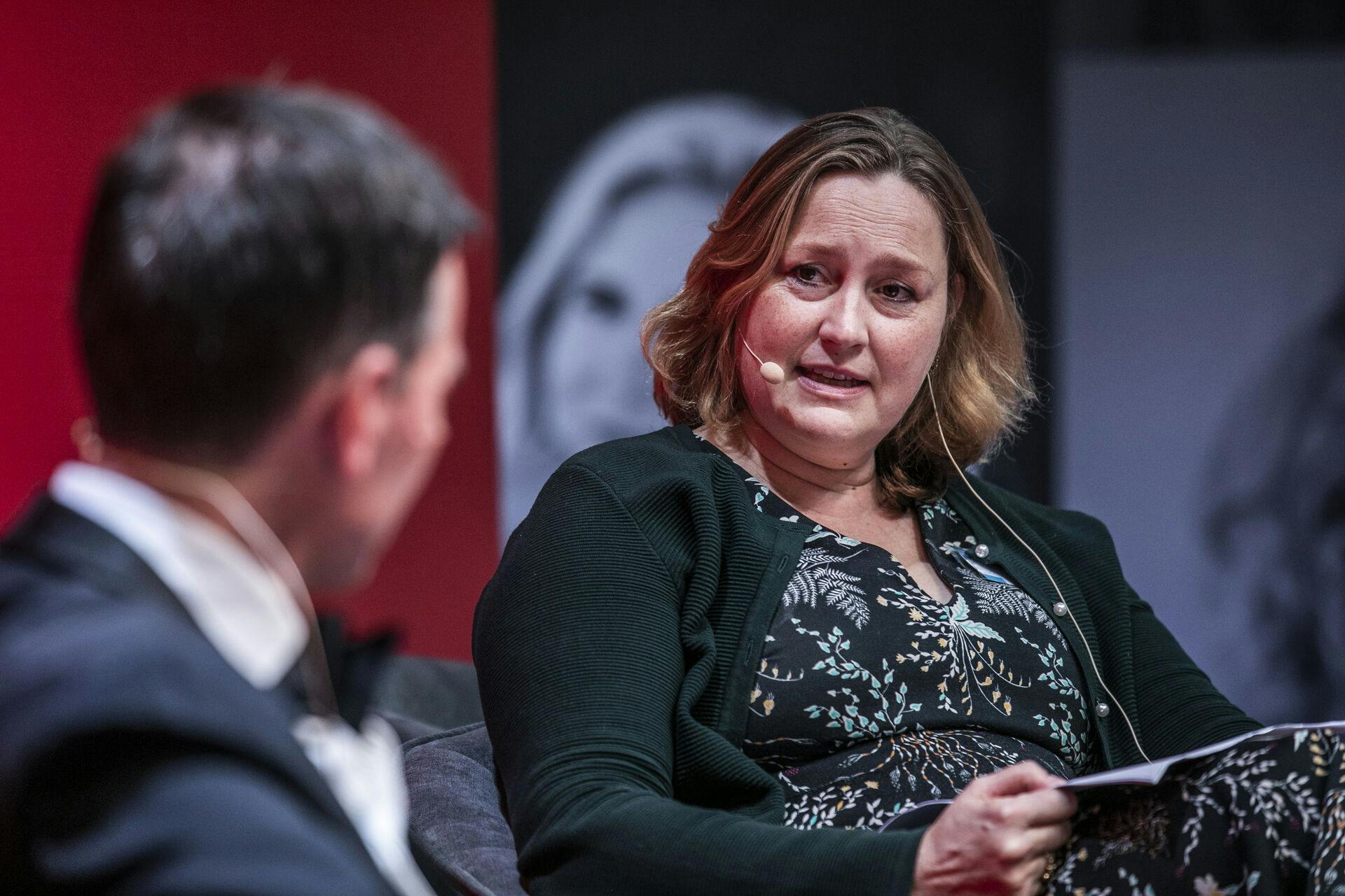 Ditte Giese ses her under Bogforum i 2022. Den folkekære journalist og forfatter er gået bort i en alder af 48 år efter et længere sygdomsforløb med brystkræft.