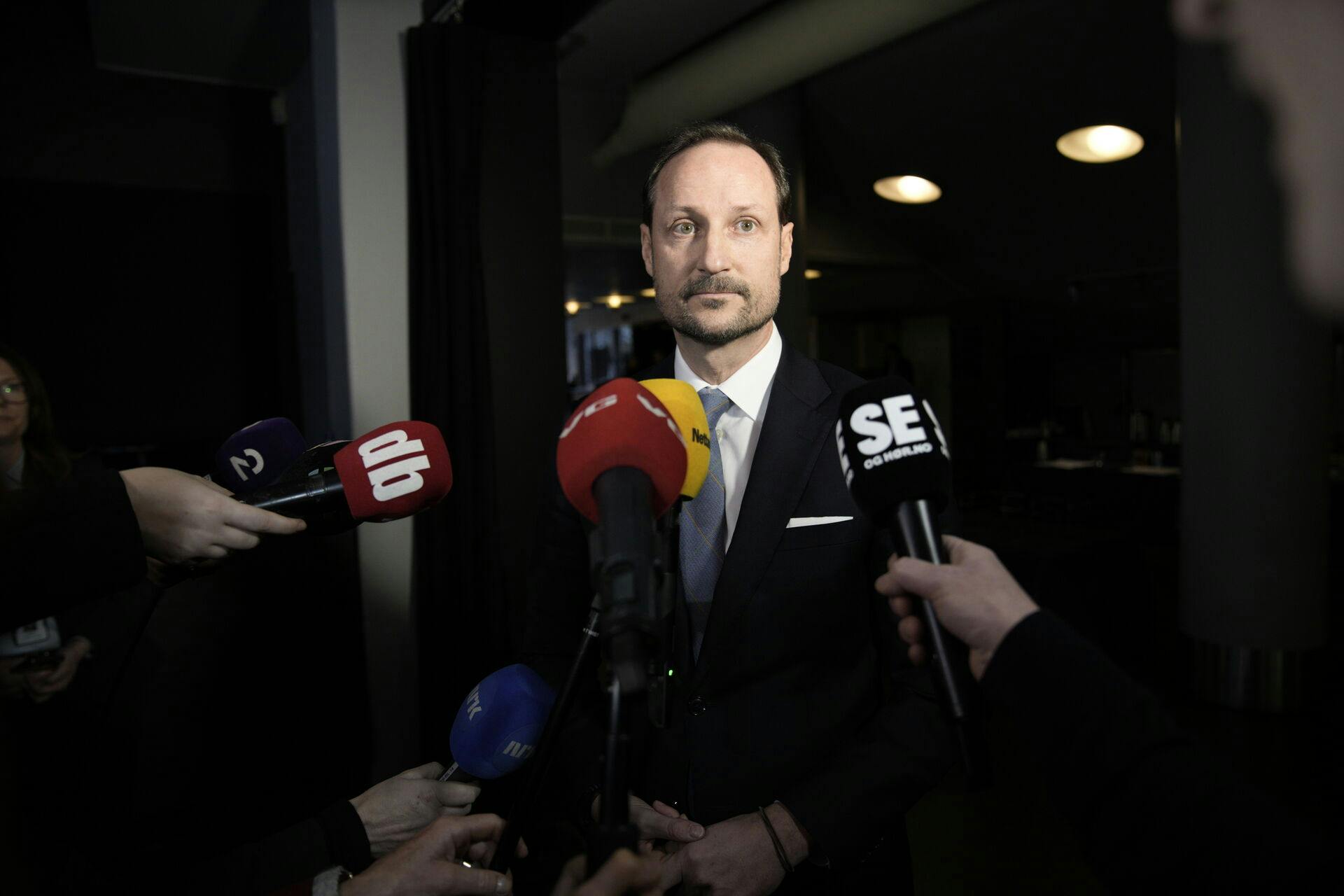 Oslo 20260128. Kronprins Haakon kommenter den kommende rettsaken mot Marius Høiby etter Norad-konferansen. Foto: Stian Lysberg Solum / NTB