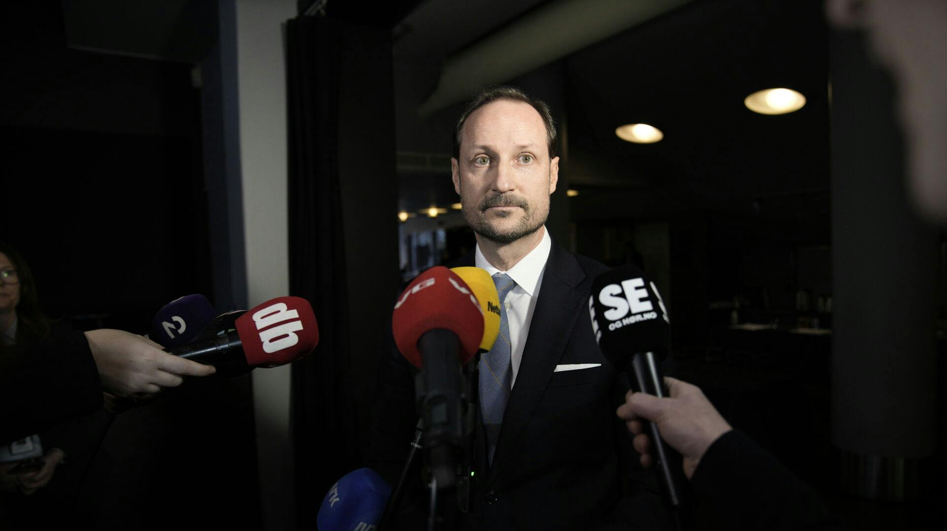 Oslo 20260128. Kronprins Haakon kommenter den kommende rettsaken mot Marius Høiby etter Norad-konferansen. Foto: Stian Lysberg Solum / NTB