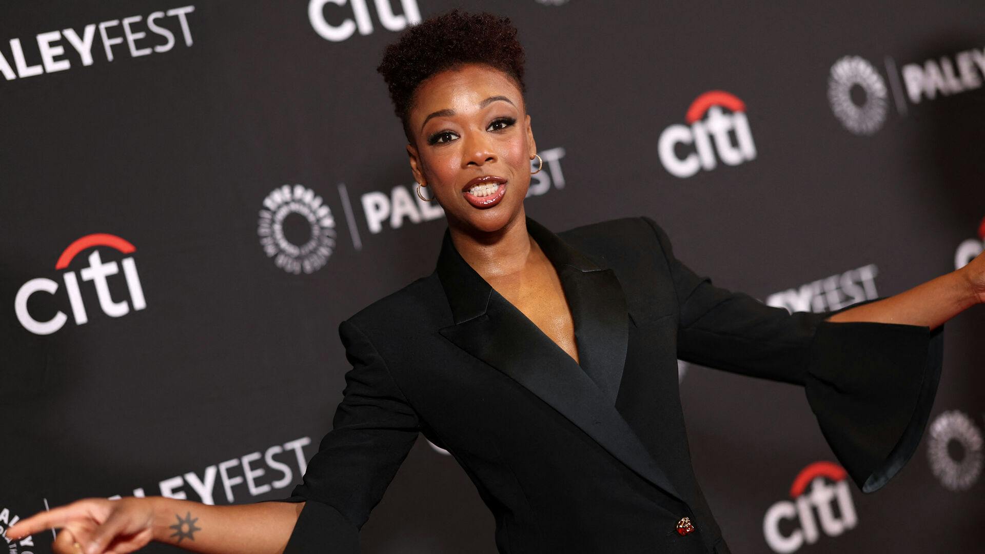 US actress Samira Wiley attends the PaleyFest LA screening of "The Handmaid's Tale" at the Dolby Theatre in Hollywood, California, on March 26, 2025. The 42nd annual William S. Paley television festival starts March 21 and ends March 29, 2025. VALERIE MACON / AFP