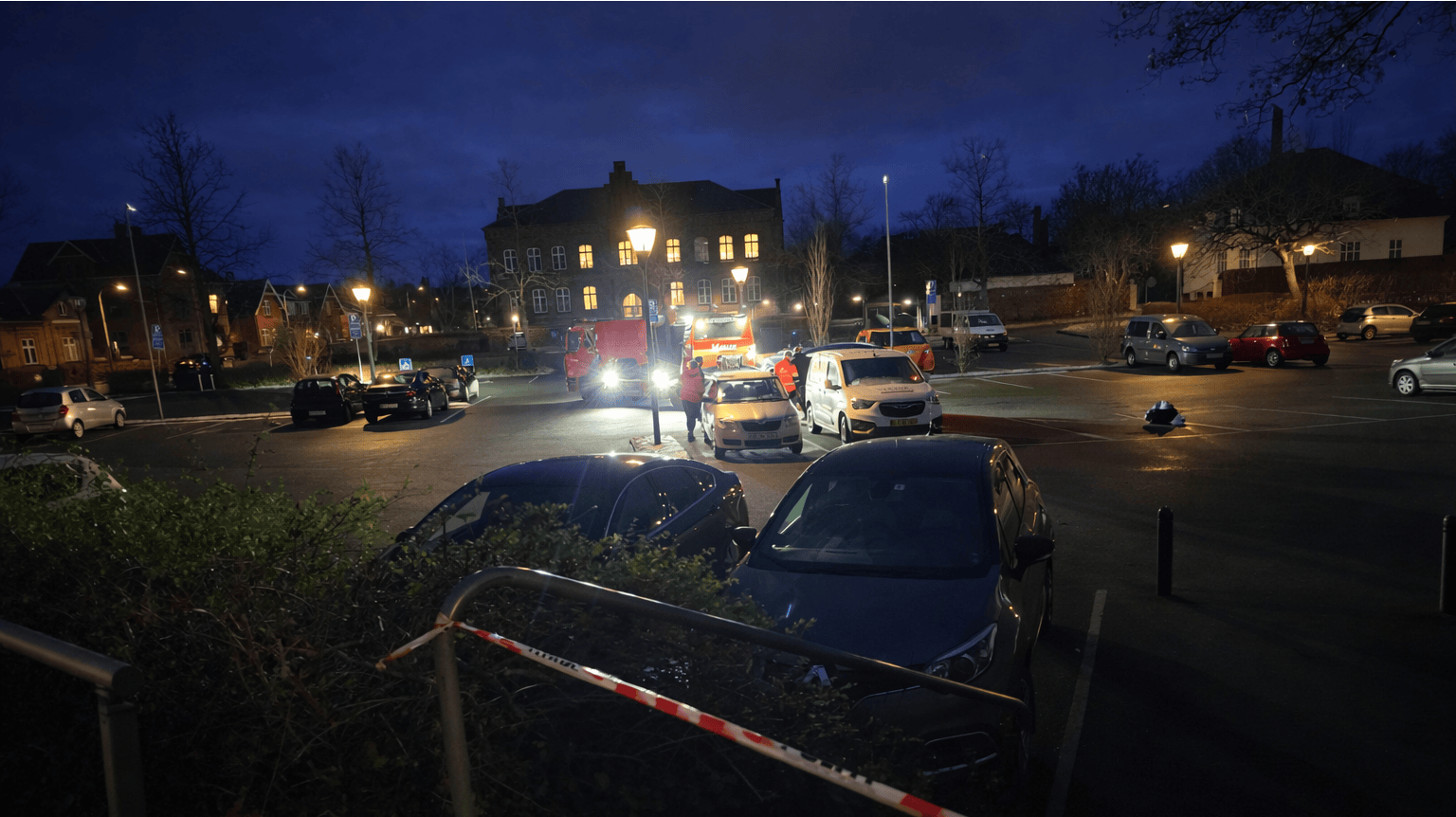 Anholdelserne er sket på en parkeringsplads i Nyborg.