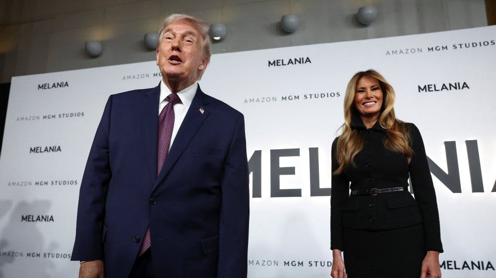 Præsident Donald Trump og førstedame Melania Trump deltager i premiere på filmen "Melania" tidligere på ugen i John F. Kennedy Center for the Performing Arts i Washington D.C. - Foto: Kevin Lamarque/Reuters 