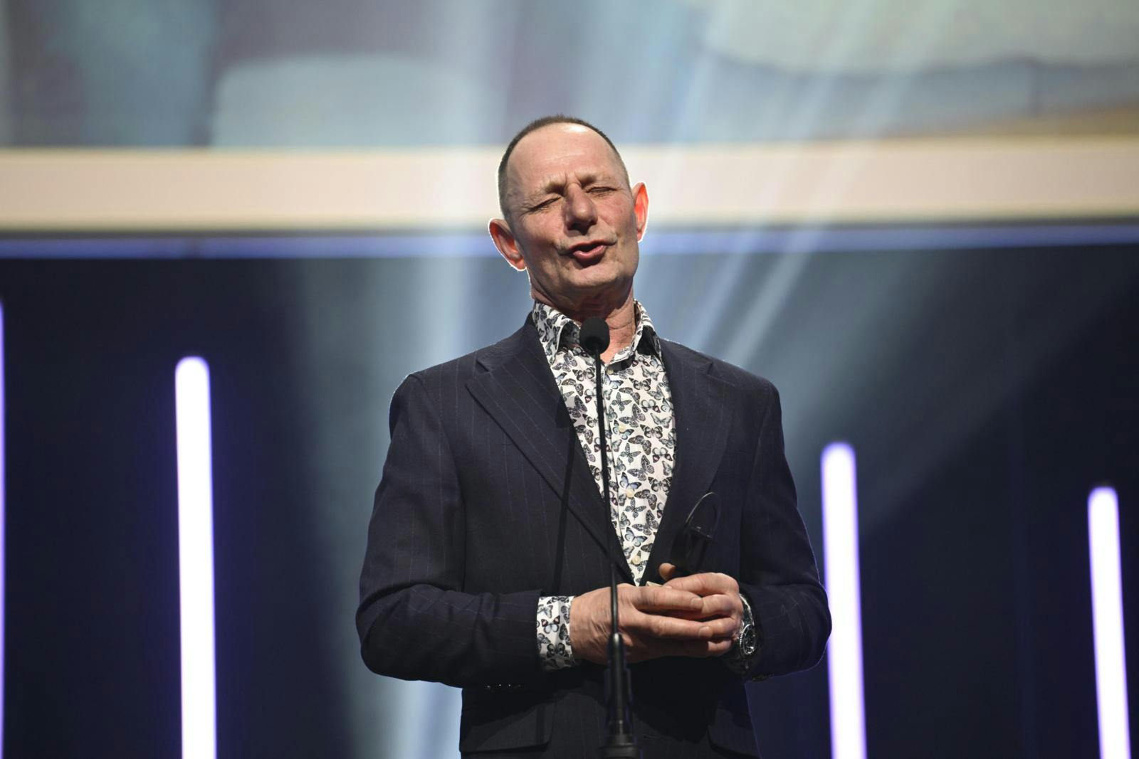 Jan Linnebjerg var en glad mand, da han gik på scenen for at modtage prisen.