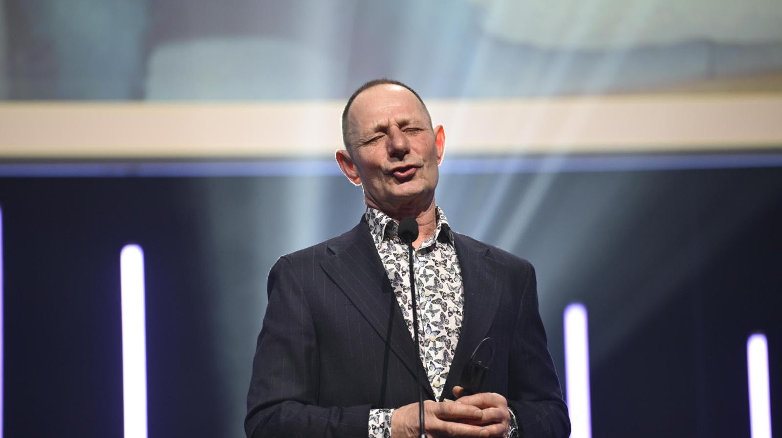 Jan Linnebjerg var en glad mand, da han gik på scenen for at modtage prisen.