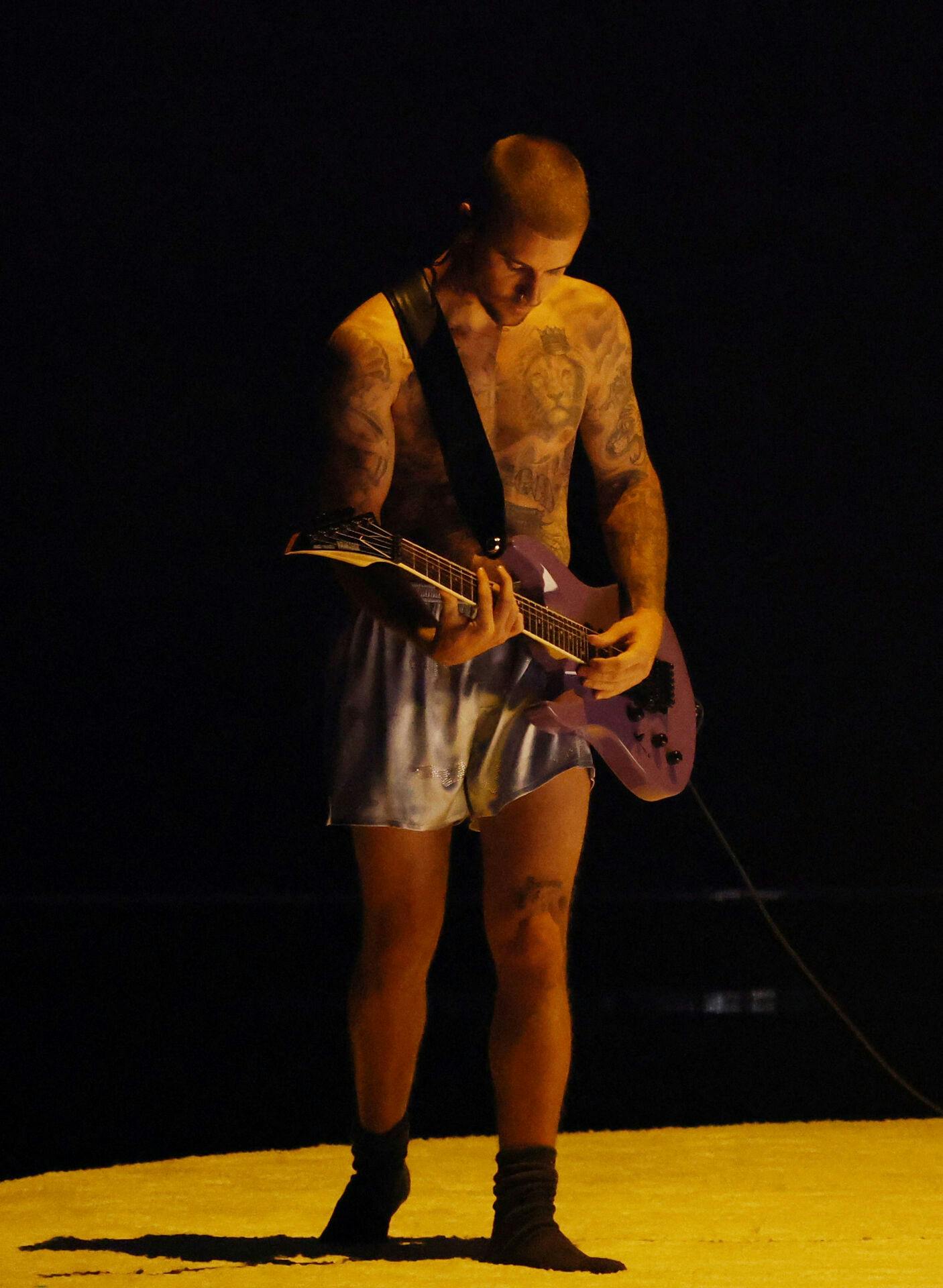 Justin Bieber performs during the 68th Annual Grammy Awards in Los Angeles, California, U.S., February 1, 2026. REUTERS/Daniel Cole