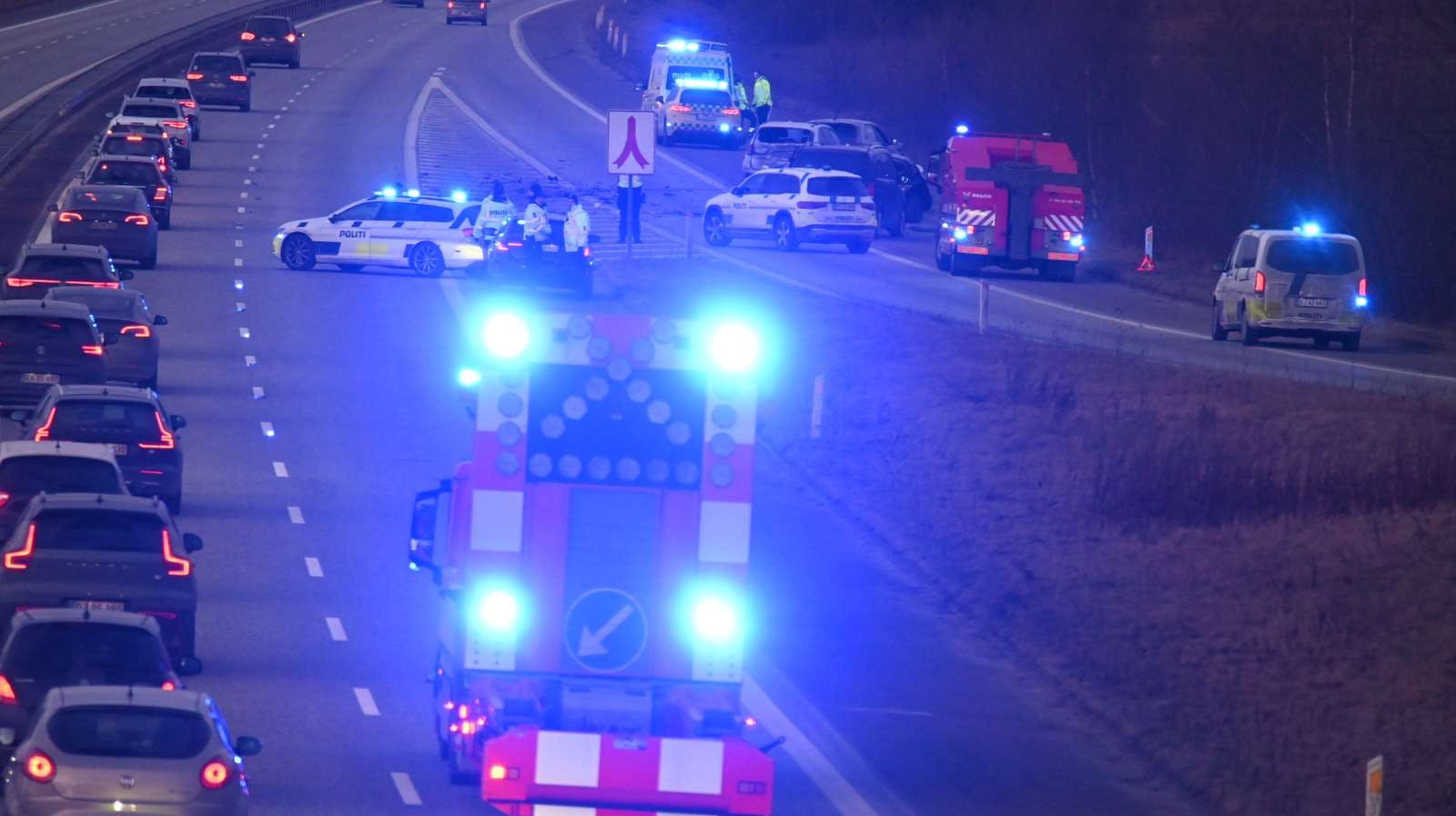 Sådan så det ud, kort efter ulykken var sket.