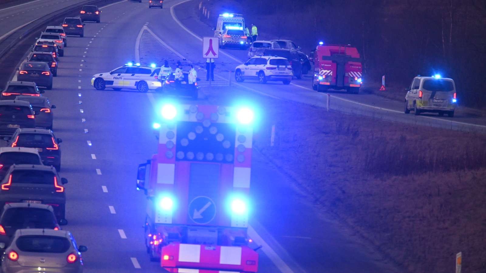 Sådan så det ud, kort efter ulykken var sket.