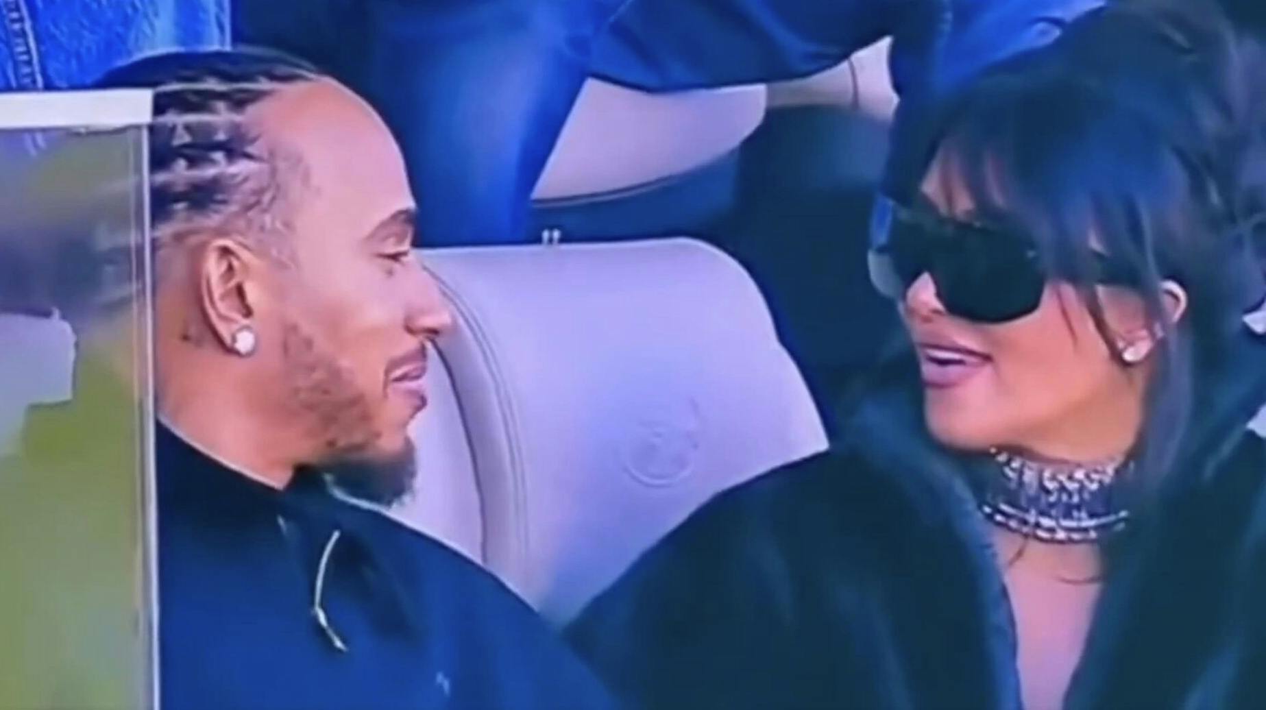 Kim Kardashian og Lewis Hamilton nød den 60. udgave af Super Bowl i hinandens selskab.