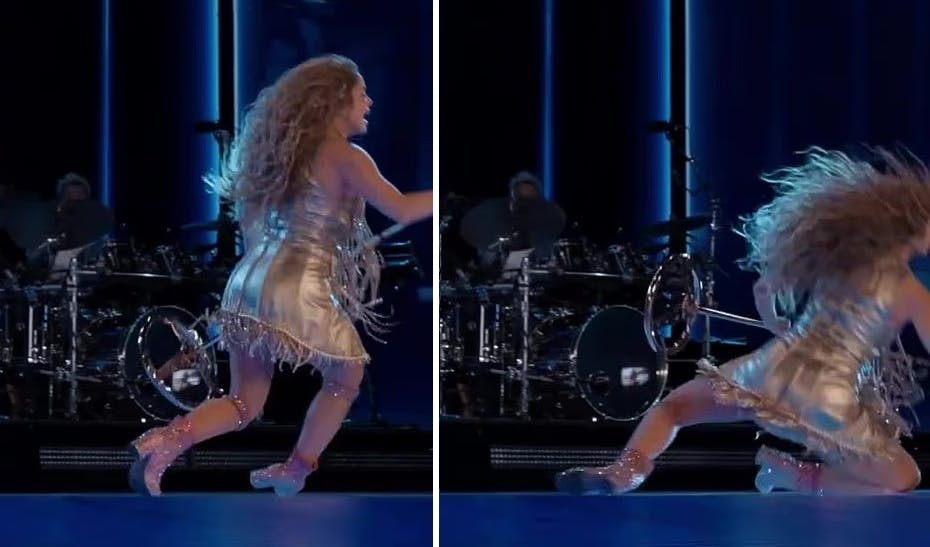 De høje hæle ville ikke helt samarbejde med Shakira under hendes seneste koncert.
