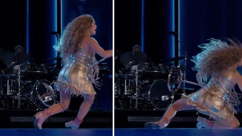 De høje hæle ville ikke helt samarbejde med Shakira under hendes seneste koncert.