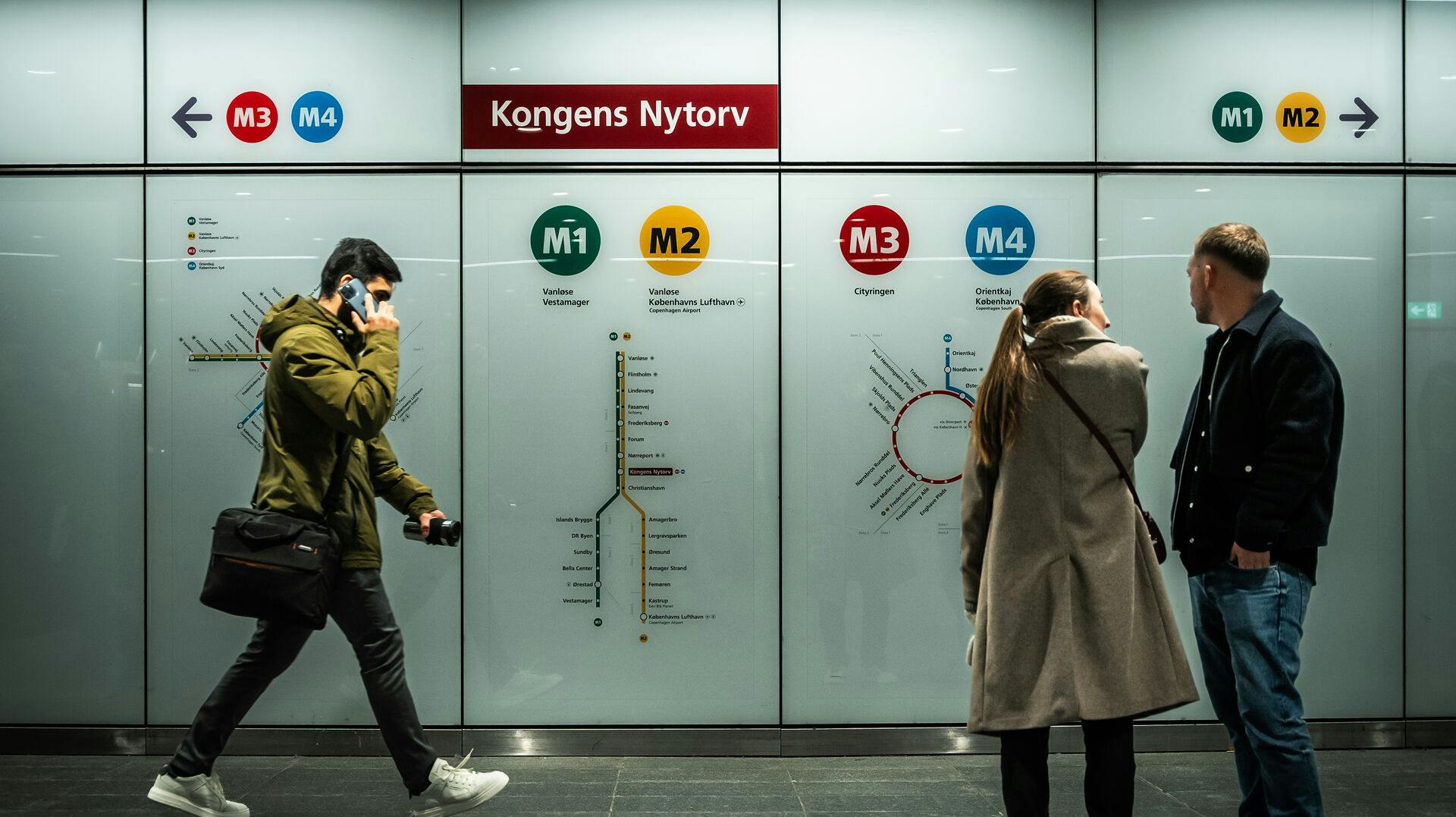Kongens Nytorv Metrostation onsdag den 11. december 2024. Metrolinjerne M1 og M2 i København holder onsdag aften stille på grund af en strømafbrydelse. (Foto: Emil Nicolai Helms/Scanpix 2024)